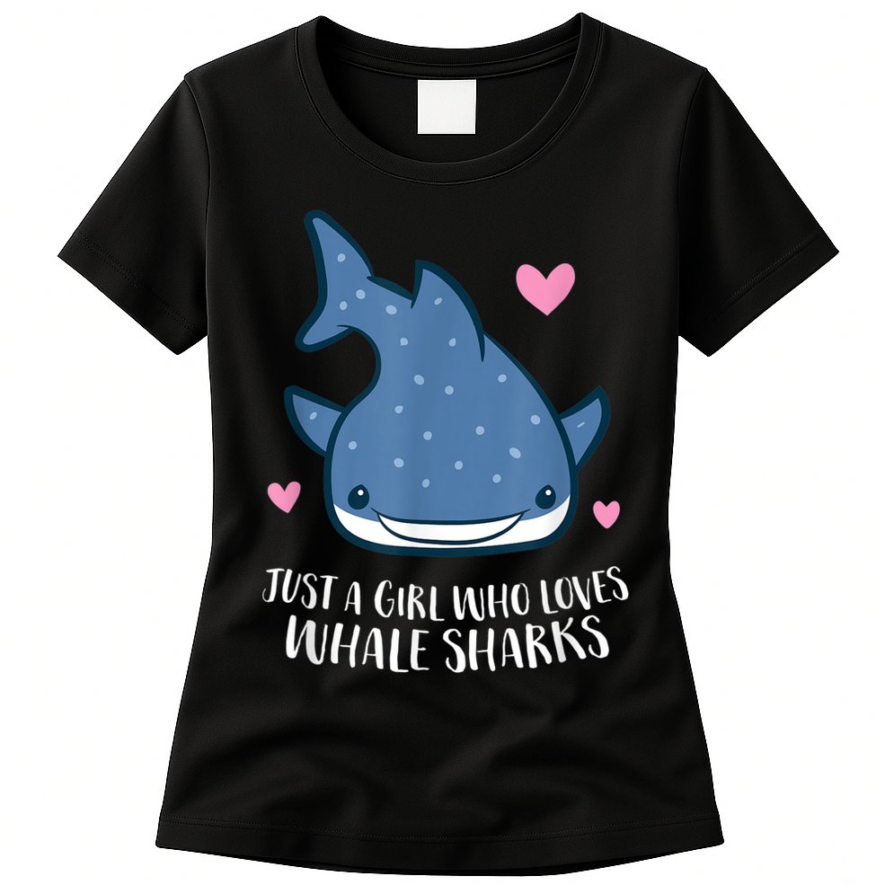 Just A Girl Who Loves Whale Sharks Cute Whale Shark Womens T-Shirt