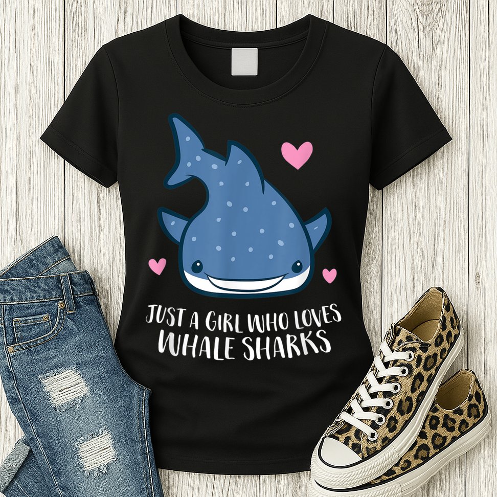 Just A Girl Who Loves Whale Sharks Cute Whale Shark Womens T-Shirt