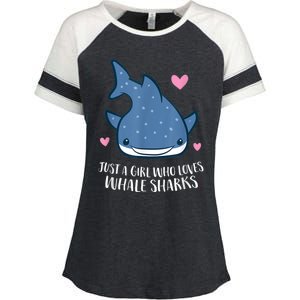 Just A Girl Who Loves Whale Sharks Cute Whale Shark Enza Ladies Jersey Colorblock Tee