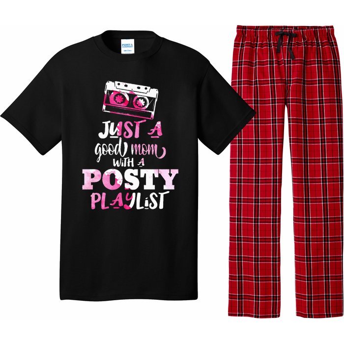 Just a Good Mom with a Posty Play List Funny Saying Mother Pajama Set