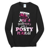 Just a Good Mom with a Posty Play List Funny Saying Mother Tall Long Sleeve T-Shirt