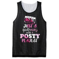 Just a Good Mom with a Posty Play List Funny Saying Mother Mesh Reversible Basketball Jersey Tank