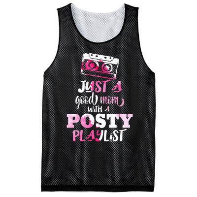 Just a Good Mom with a Posty Play List Funny Saying Mother Mesh Reversible Basketball Jersey Tank