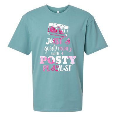 Just a Good Mom with a Posty Play List Funny Saying Mother Sueded Cloud Jersey T-Shirt