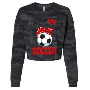 Just A Girl Who Loves Soccer Girls Cropped Pullover Crew