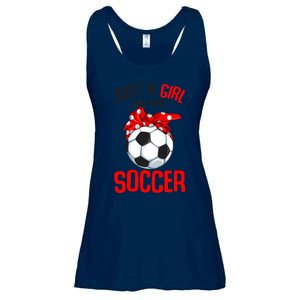 Just A Girl Who Loves Soccer Girls Ladies Essential Flowy Tank