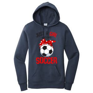 Just A Girl Who Loves Soccer Girls Women's Pullover Hoodie