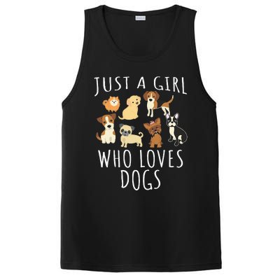 Just A Girl Who Loves Dogs Funny Puppy PosiCharge Competitor Tank