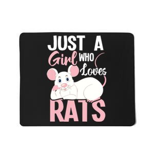 Just A Girl Who Loves Rats Rat Whisperer Rodent Lover Mousepad