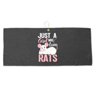 Just A Girl Who Loves Rats Rat Whisperer Rodent Lover Large Microfiber Waffle Golf Towel