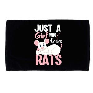 Just A Girl Who Loves Rats Rat Whisperer Rodent Lover Microfiber Hand Towel