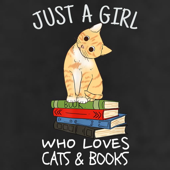 Just A Girl Who Loves Books And Cats Funny Reading TShirt Cool Comfort Performance Bucket Hat