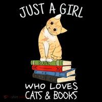 Just A Girl Who Loves Books And Cats Funny Reading TShirt Sustainable Bucket Hat