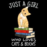 Just A Girl Who Loves Books And Cats Funny Reading TShirt Women's V-Neck T-Shirt