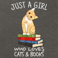 Just A Girl Who Loves Books And Cats Funny Reading TShirt Cotton Canvas Backpack