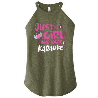 Just A Girl Who Loves Karaoke Women’s Perfect Tri Rocker Tank