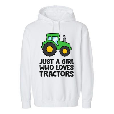 Just A Girl Who Loves Tractors Garment-Dyed Fleece Hoodie