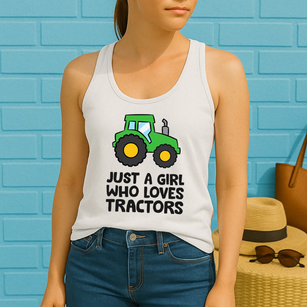 Just A Girl Who Loves Tractors Womens Tank Top