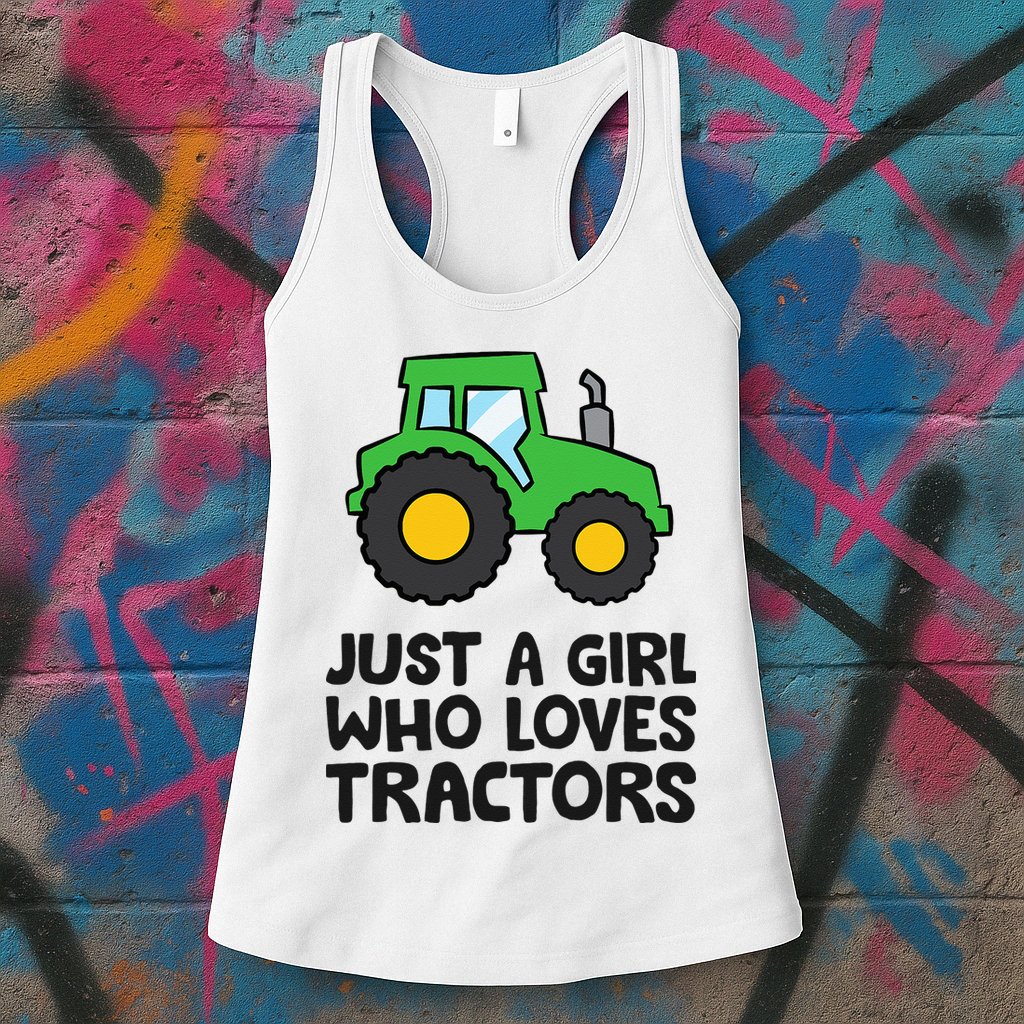 Just A Girl Who Loves Tractors Womens Tank Top
