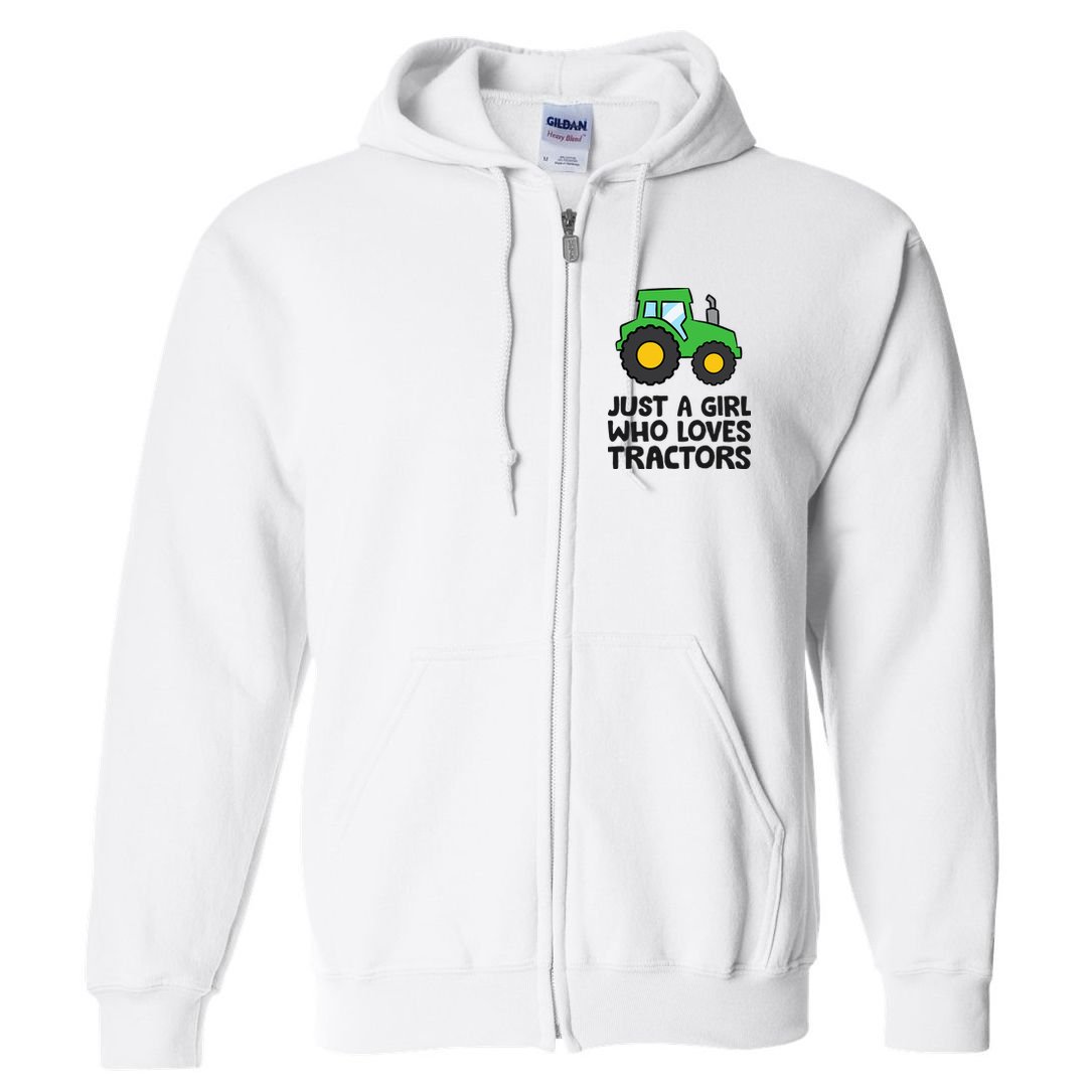 Just A Girl Who Loves Tractors Full Zip Hoodie