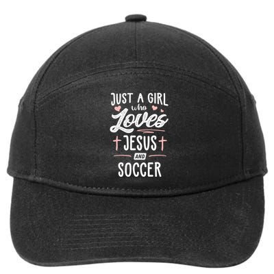 Just A Girl Who Loves Jesus And Soccer Cute Gift 7-Panel Snapback Hat