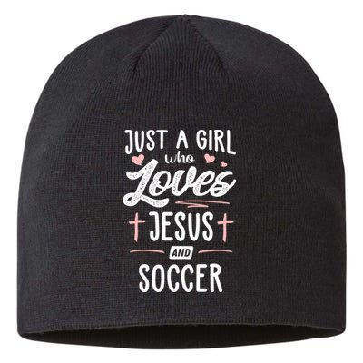 Just A Girl Who Loves Jesus And Soccer Cute Gift Sustainable Beanie