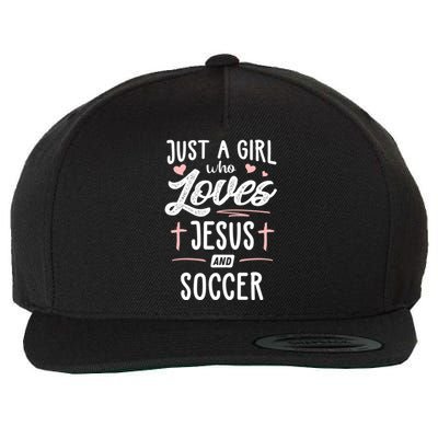 Just A Girl Who Loves Jesus And Soccer Cute Gift Wool Snapback Cap