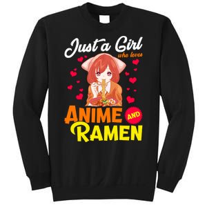 Just A Girl Who Loves Anime And Ramen Sweatshirt