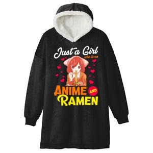 Just A Girl Who Loves Anime And Ramen Hooded Wearable Blanket