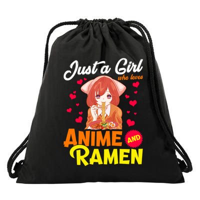 Just A Girl Who Loves Anime And Ramen Drawstring Bag