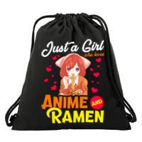 Just A Girl Who Loves Anime And Ramen Drawstring Bag