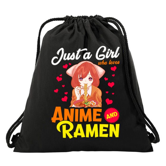 Just A Girl Who Loves Anime And Ramen Drawstring Bag