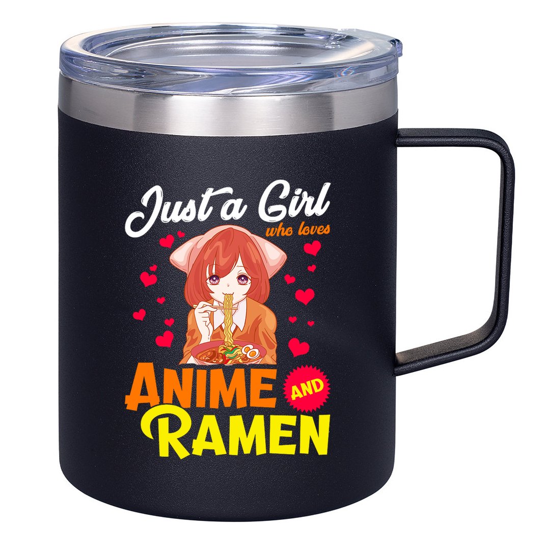 Just A Girl Who Loves Anime And Ramen 12oz Stainless Steel Coffee Mug