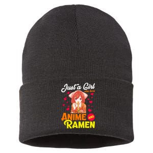 Just A Girl Who Loves Anime And Ramen Sustainable Knit Beanie