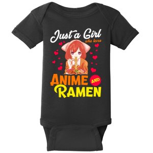 Just A Girl Who Loves Anime And Ramen Baby Bodysuit