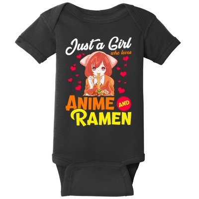 Just A Girl Who Loves Anime And Ramen Baby Bodysuit