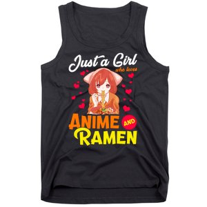 Just A Girl Who Loves Anime And Ramen Tank Top