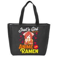 Just A Girl Who Loves Anime And Ramen Zip Tote Bag