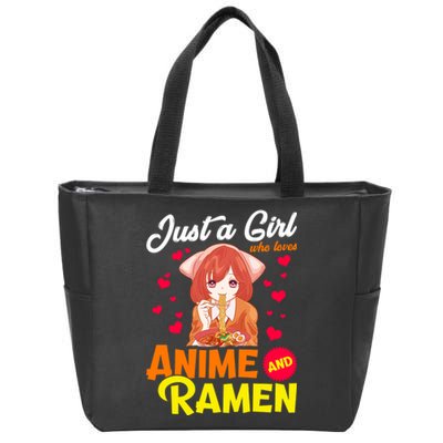 Just A Girl Who Loves Anime And Ramen Zip Tote Bag