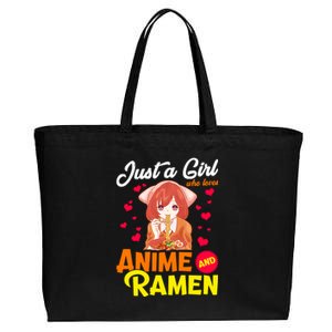 Just A Girl Who Loves Anime And Ramen Cotton Canvas Jumbo Tote