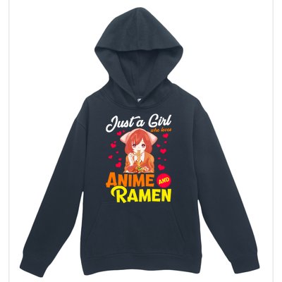 Just A Girl Who Loves Anime And Ramen Urban Pullover Hoodie