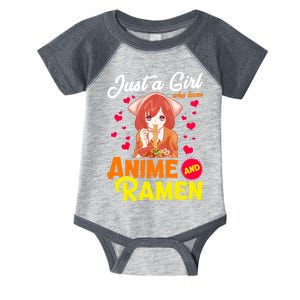 Just A Girl Who Loves Anime And Ramen Infant Baby Jersey Bodysuit