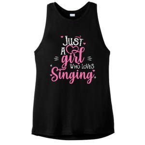 Just A Girl Who Loves Singing Female Singer Gift Ladies PosiCharge Tri-Blend Wicking Tank