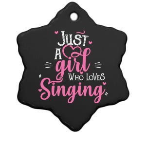 Just A Girl Who Loves Singing Female Singer Gift Ceramic Star Ornament