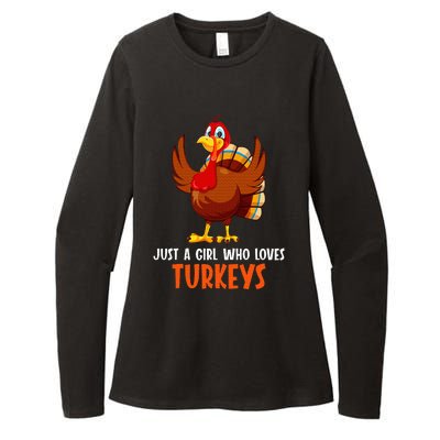 Just a girl who loves Turkeys Turkey Womens CVC Long Sleeve Shirt