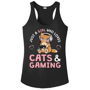 Just A Girl Who Loves Cats And Gaming Cute Gamer Cat Ladies PosiCharge Competitor Racerback Tank