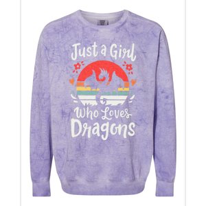 Just A Girl Who Loves Dragons Colorblast Crewneck Sweatshirt