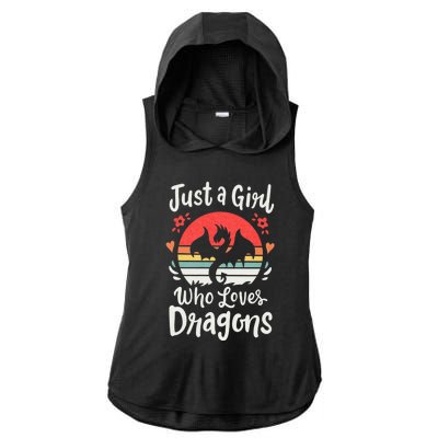 Just A Girl Who Loves Dragons Ladies PosiCharge Tri-Blend Wicking Draft Hoodie Tank