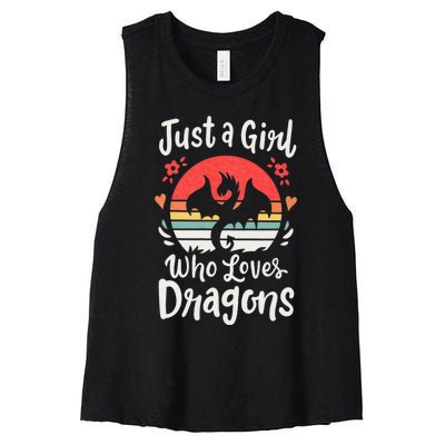 Just A Girl Who Loves Dragons Women's Racerback Cropped Tank