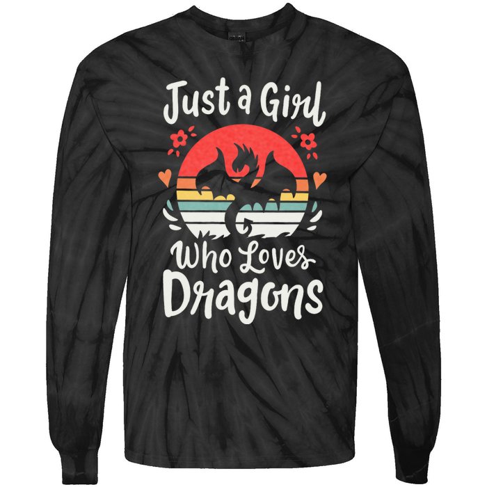 Just A Girl Who Loves Dragons Tie-Dye Long Sleeve Shirt